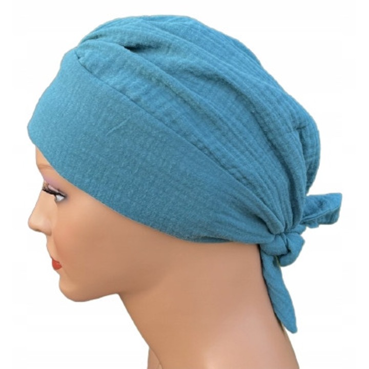 Turban Femei Eva Design Tess 005, 100% Bumbac Moale, Confortabil si Respirabil, Marime Universala 54-60 cm, Elegant, Versatil, Ideal Post-Chimioterapie, Protectie Solara, Accesorii de Par premium pentru Stil si Sanatate