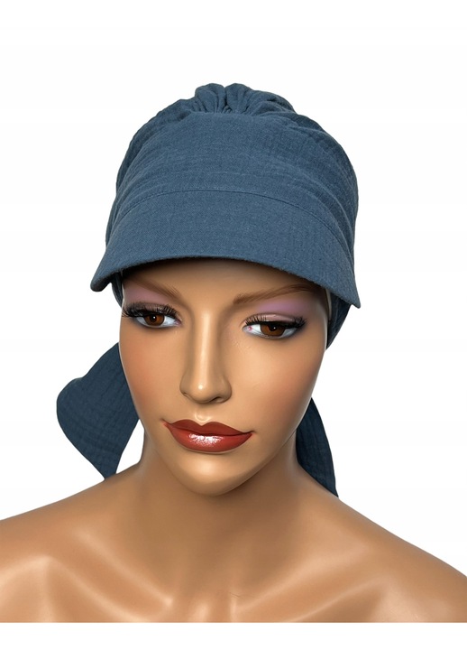 Летен тюрбан Eva Design Tess B-007 от 100% дишащ памук, елегантен и удобен, универсален размер 54-60 см, шикозен аксесоар за жени, идеален за плаж и слънцезащита през топлия сезон