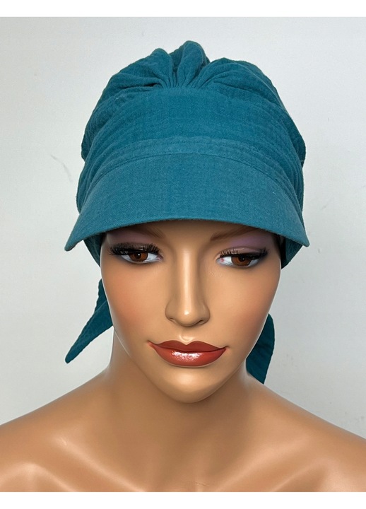 Дамски тюрбан Eva Design Tess B-005, памук, 54-60 см, син