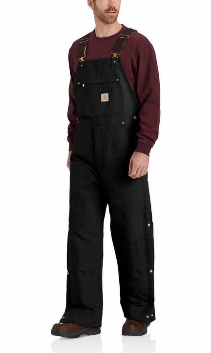 Salopeta de lucru pentru barbati Carhartt Firm Duck, Bumbac, Negru, M