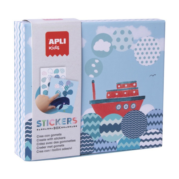 Joc creativ cu autocolante, Barci, APLI, 3 ani+