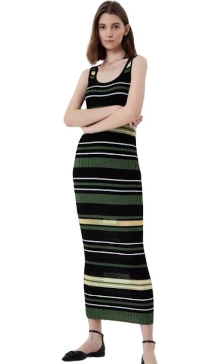 Дамска рокля, Liu Jo, вискоза, размер L, черно/зелено