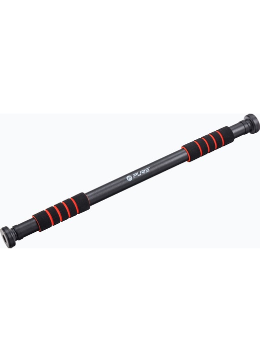 Bara de exercitii, Pure2Improve, Otel, Spuma, Negru, Rosu