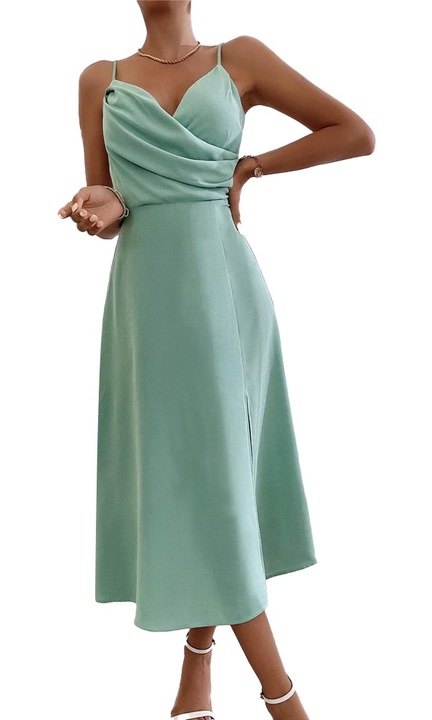 Rochie de dama, Satin, Verde`21`, Verde, M