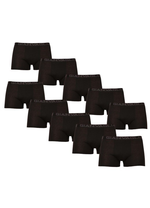 Set 10 boxeri barbati, Gianvaglia, Bumbac, Negru, Negru
