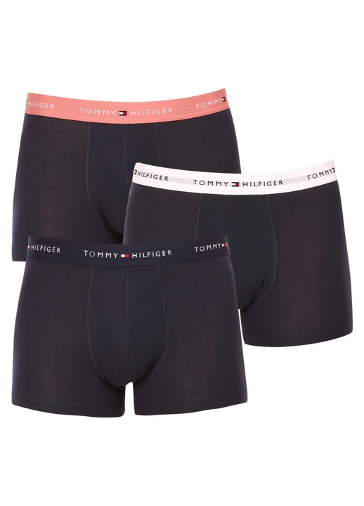 Set 3xboxeri barbati, Tommy Hilfiger, Bumbac, Negru, M