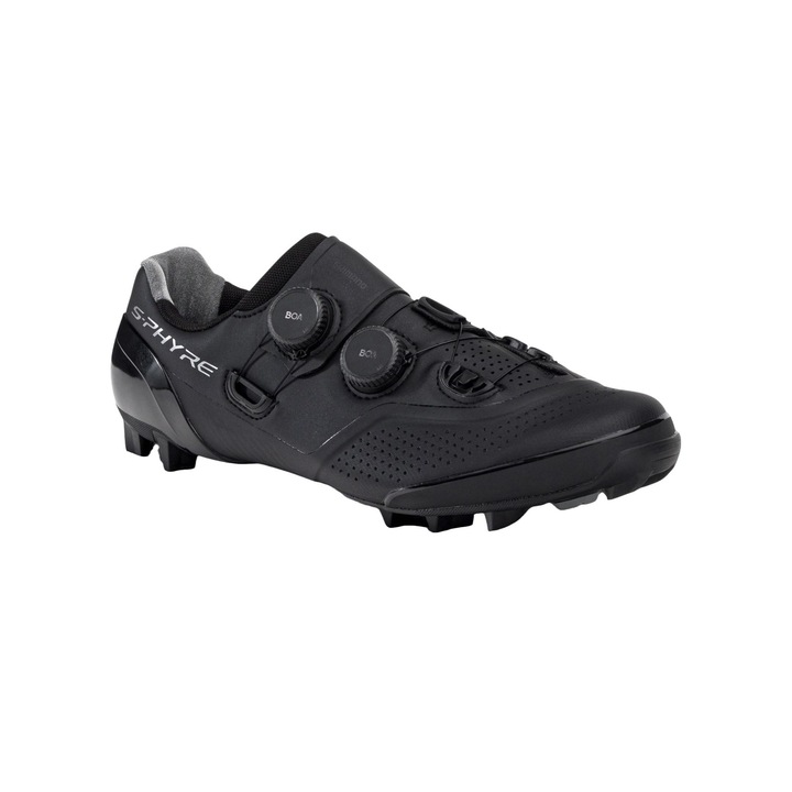 Pantofi de ciclism pentru barbati, Shimano, Sintetic, Negru, Negru