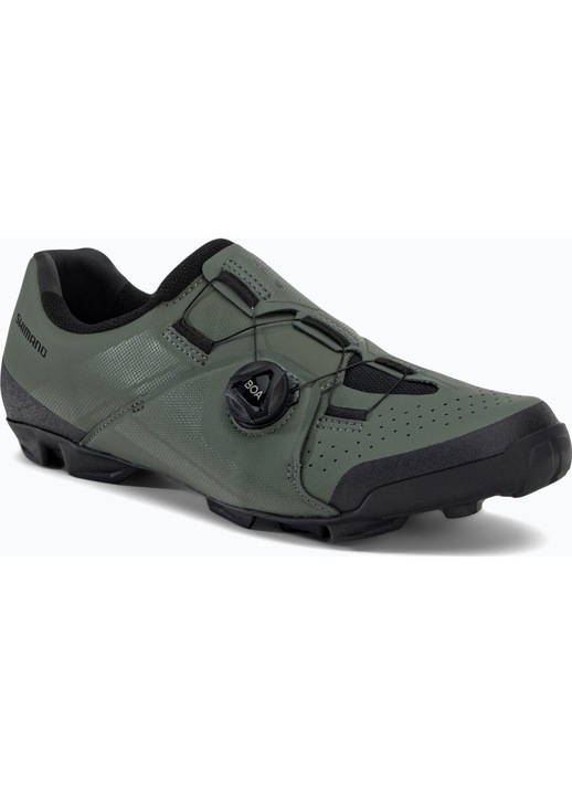 Pantofi de ciclism barbati, Shimano, Sintetic/Cauciuc, Negru/Verde, Verde/Negru
