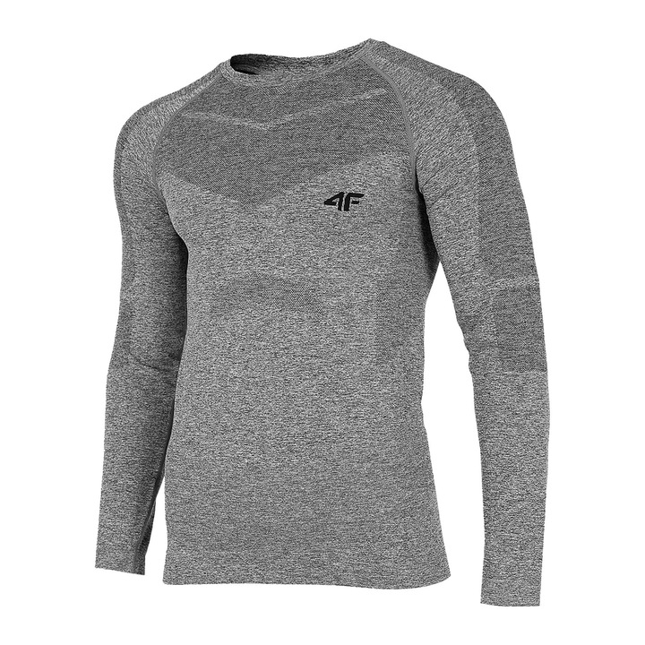Bluza termoactiva pentru barbati, 4F, Poliester/Poliamida/Elastan, Gri, Gri, 2XL-3XL