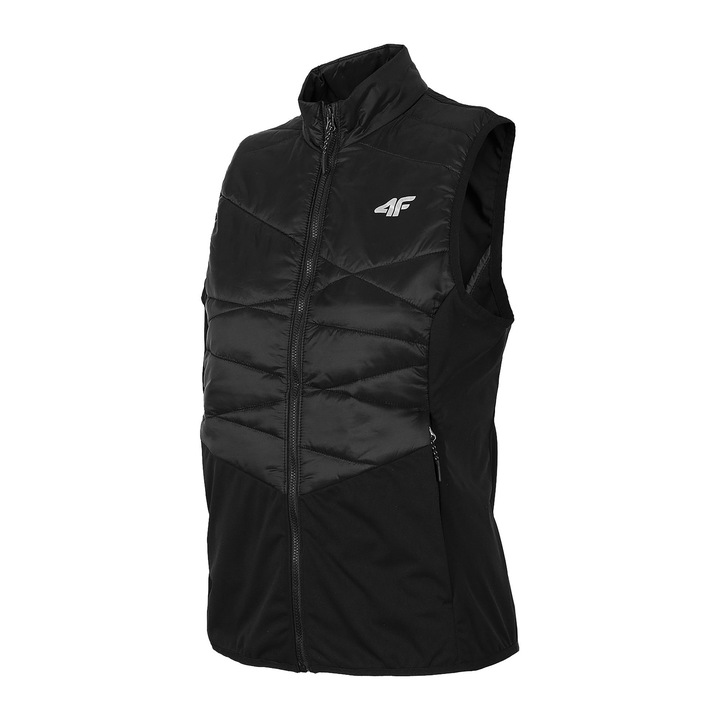 Vesta trekking dama, 4F, Poliester, Negru, Negru
