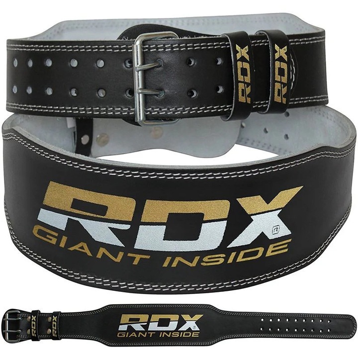 Centura ridicari Rdx, piele, Negru/Auriu, XL
