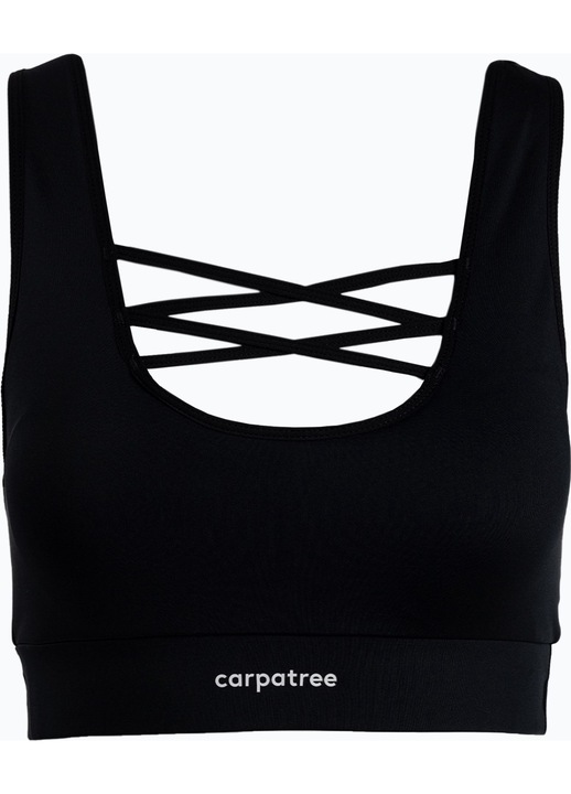 Bustiera sport dama, Carpatree, Poliester, Negru, Negru, XS