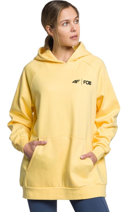 Geaca snowboard dama, 4F, Bumbac, Galben, Galben