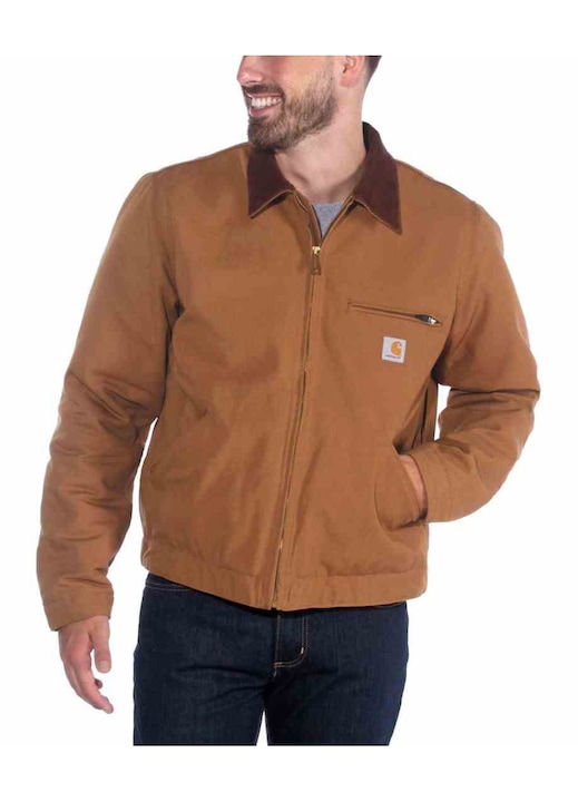 Jacheta barbati Carhartt Duck Detroit, maro, bumbac, captuseala noua, 2XL INTL