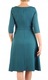 Rochie dama eleganta, Evazata, Decor sub forma de floare, Carla Moreno, Model Regina, 50, Viscoza, Poliester, Turcoaz, Pentru nunta, botez