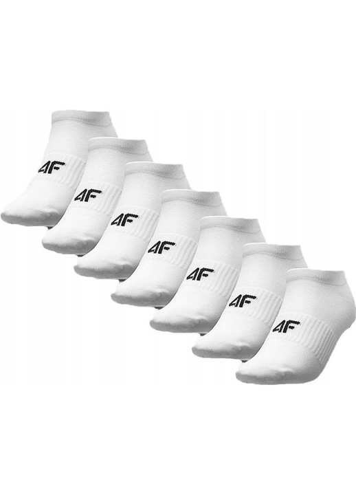 Set 7 perechi sosete barbatesti, 4F, Bumbac, Albsqdzxf, Alb, 43-46