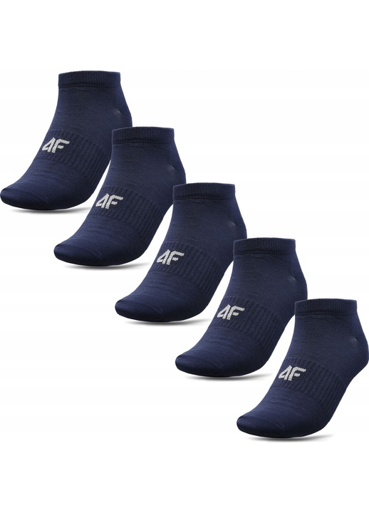 Комплект от 5 чифта чорапи 4F, Памук, Тъмносини, Тъмносин
