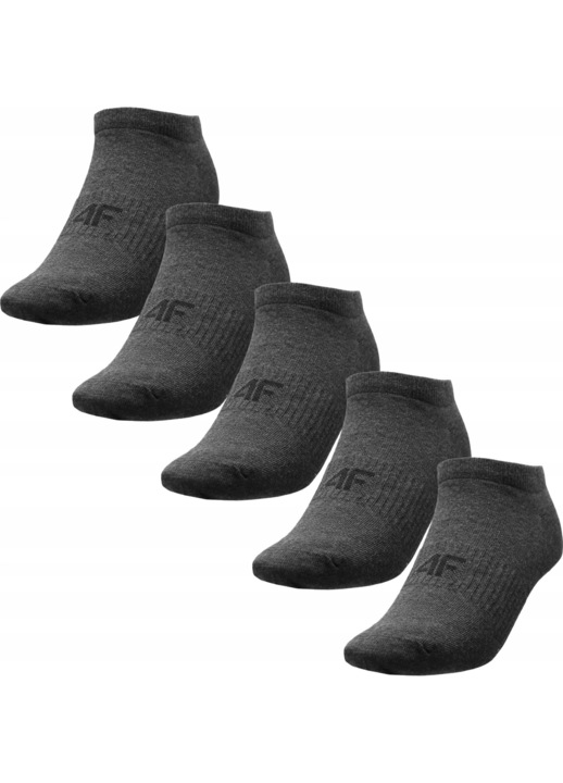 Set 5 perechi sosete barbati, 4F, Bumbac, Gri, Gri inchis, 39-42