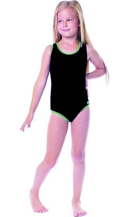 Shepa Egyrészes fürdőruha lányoknak, Lycra, Fekete, Fekete, 134 CM