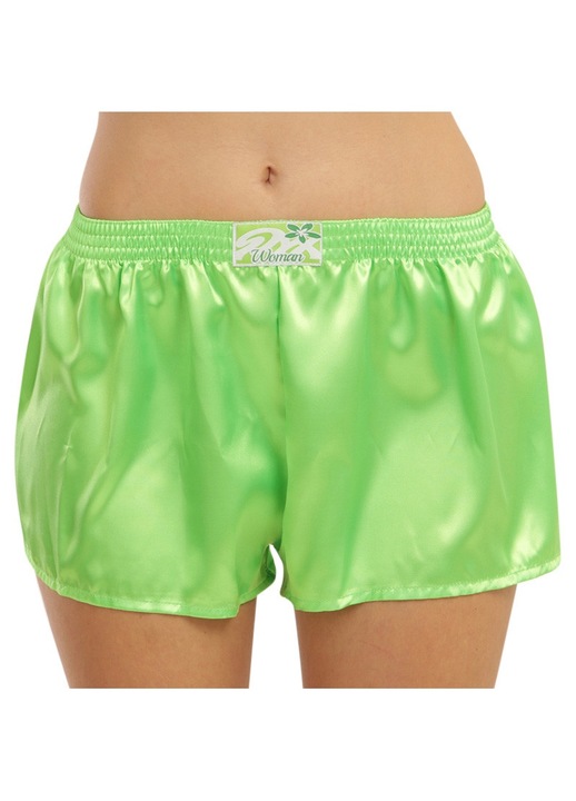 Pantaloni scurti de dama, Styx, satin, verde, S