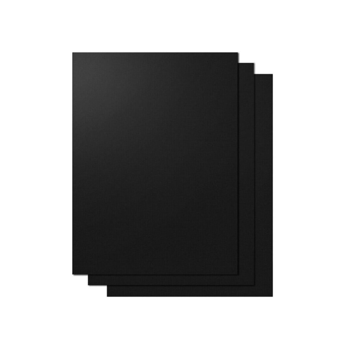 Set 3 covorase pentru gratar, Jormftte, Cauciuc/Fibra de sticla, 50x40cm, Negru