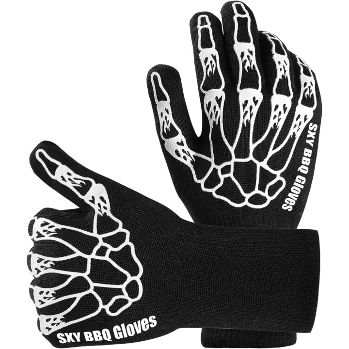 Jormftte Grill-/Sütőkesztyű, Szilikon, Fekete/Fehér