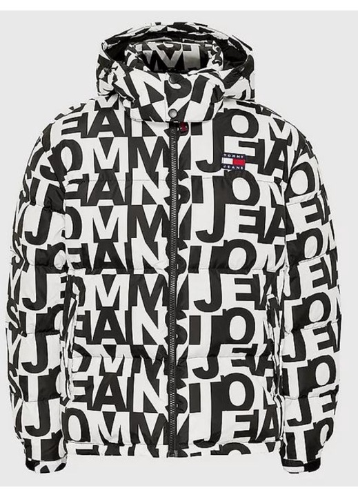 Ferfi dzseki, Tommy Jeans, polieszter, fekete\feher, Fehér/Fekete, L