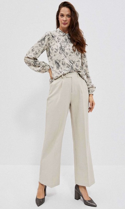 Női nadrág, Moodo, Poliészter/Elasztán, Bézs, Bézs