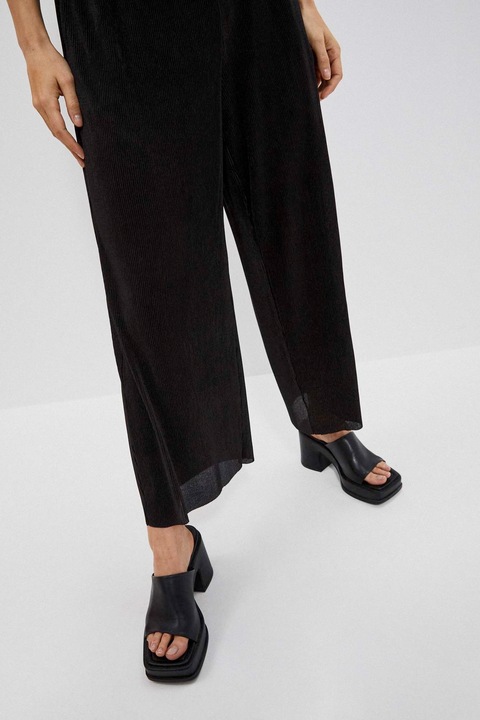 Pantaloni dama, Moodo, Poliester, Negru, Negru