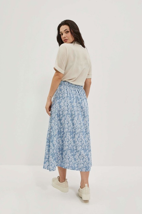 Fusta dama, Moodo, Lyocell, Albastru, Albastru, XS