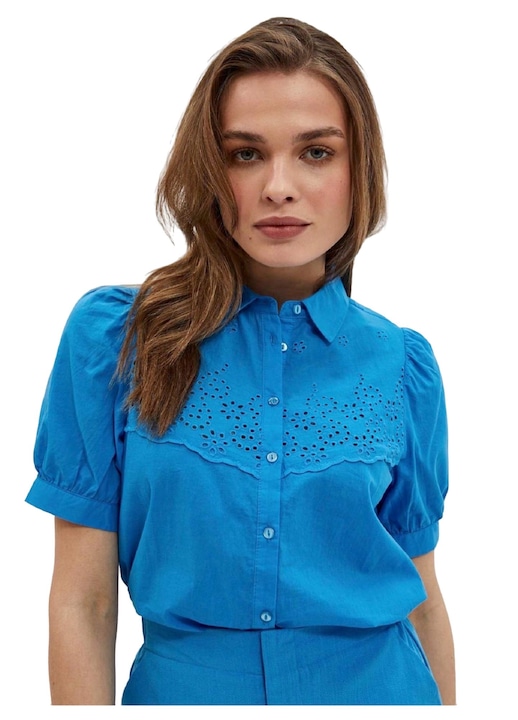 Camasa dama, MOODO, Bumbac, Albastru, Albastru