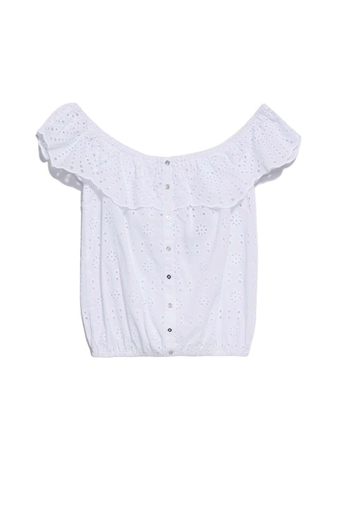 Bluza dama in stil boho, Moodo, Bumbac, Alb, Alb