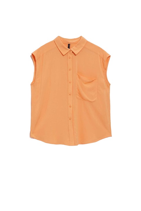 Női rövid ujjú ing, Moodo, Viszkóz, Narancssárga, Narancssárga