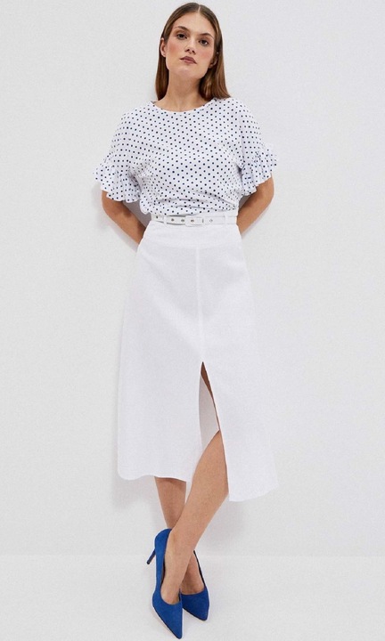 Fusta dama, Moodo, Viscoza/In, Alb, 2XL INTL