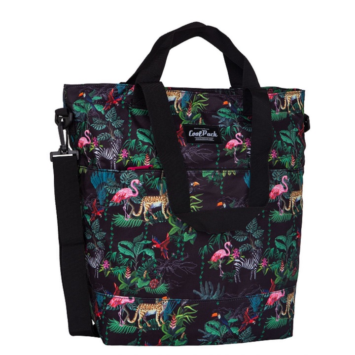 Ученическа чанта за момиче CoolPack, Полиестер, 42x48x17 см, Многоцветна