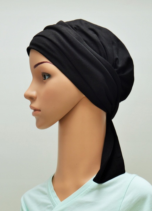Turban dama Eva Design, Lara Bm-05, negru, 95% bambus, 5% elastan, dimensiune universala