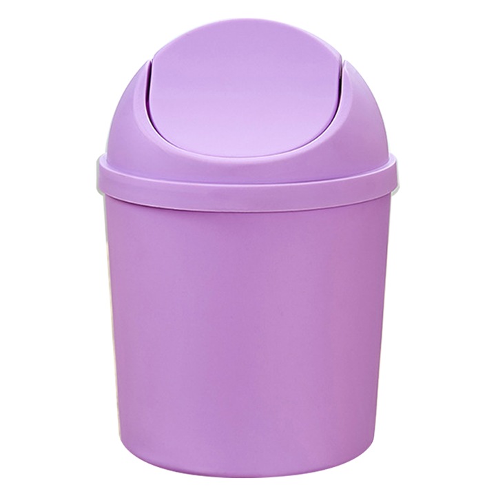Cos de gunoi mic pentru birou cu capac batant, mini cos de gunoi