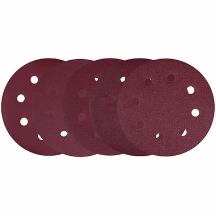 25 darab csiszolópapír készlet, 8 lyukkal, fali csiszolóhoz, 180mm