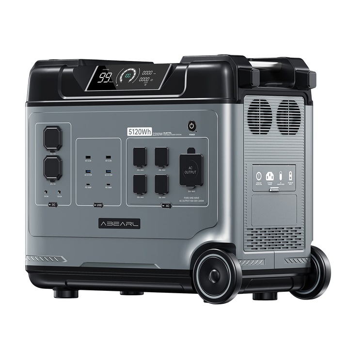 Преносима електрическа зарядна станция, Oukitel Abearl P5000E Pro, 5120Wh, 4000W Бързо зареждане, Слънчево зареждане