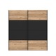 Dulap/Dressing Forte Dalate, dimensiuni 200.1x 210.5x 62.9, culoare stejar Catania/ negru, 2 usi culisante, 2 bare de umerase