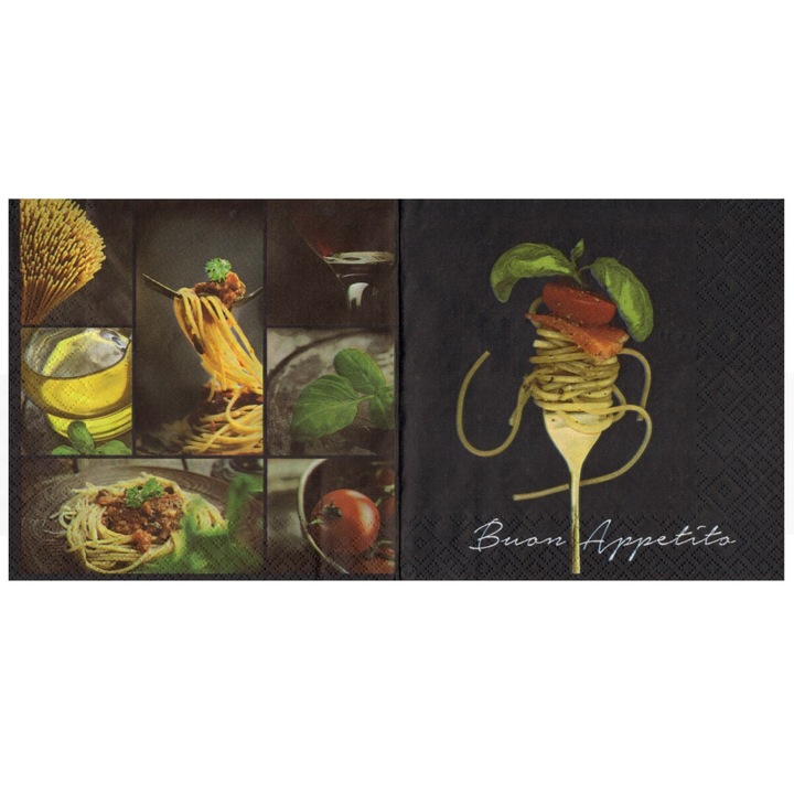 Set 20 servetele, imprimeu Buon Appetito, 33 x 33 cm, OnemisFlot