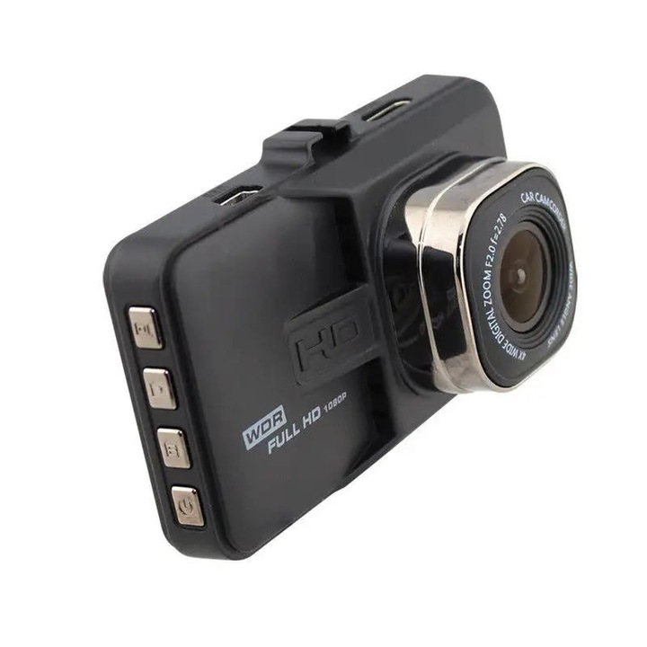 Видеорегистратор, FULL-HD 1080P, 3-инчов LCD дисплей, 170° видимост, G сензор, Детектор на движение, Черен
