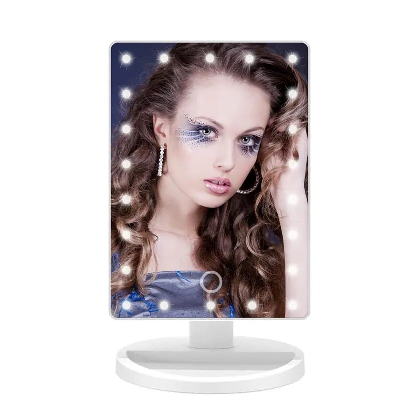 Led козметично огледало за грим, 22 LED осветление, ON/OFF сензорен ...