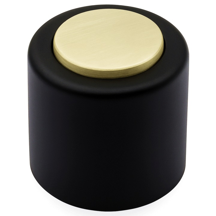 Opritor pentru usa Round, finisaj alama satin/negru mat CB, Ø: 40 mm