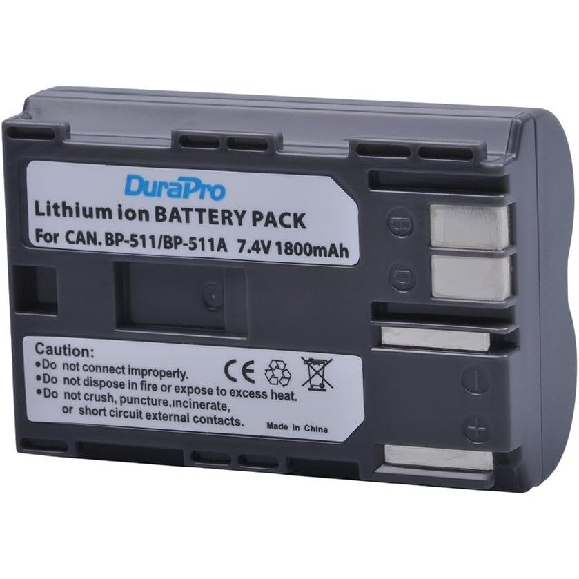PATONA 2 Batterie BP-511 1600mAh Per Canon PowerShot G, EOS 5D/10D/20D/30D/40D/50D E Videocamere – Ricambio Premium