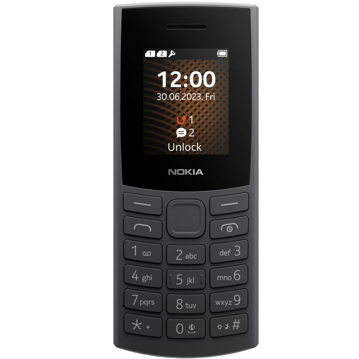Nokia 105 (2023) Mobiltelefon, Dual SIM, 4G, Charcoal