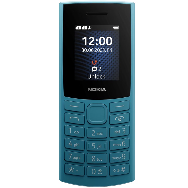 Мобилен телефон Nokia 105 (2023), Dual SIM, 4G, Ocean Blue