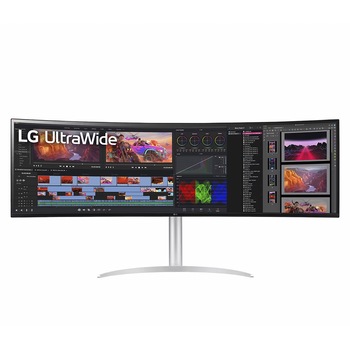 Monitor Curbat LED IPS LG UltraWide 49", Dual QHD (5120x1440), 32:9, 144Hz, 5ms, AMD FreeSync Premium Pro, G-Sync Compatible, VESA DisplayHDR 400, 3800R, Boxe 10W x2, USB Type-C, HDMI, Display Port, Pivot, alb/gri