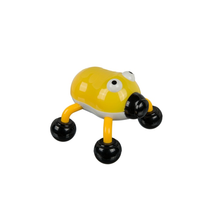 Жълт уред за масаж във формата на хлебарка, 12 х 10 см, OOTB