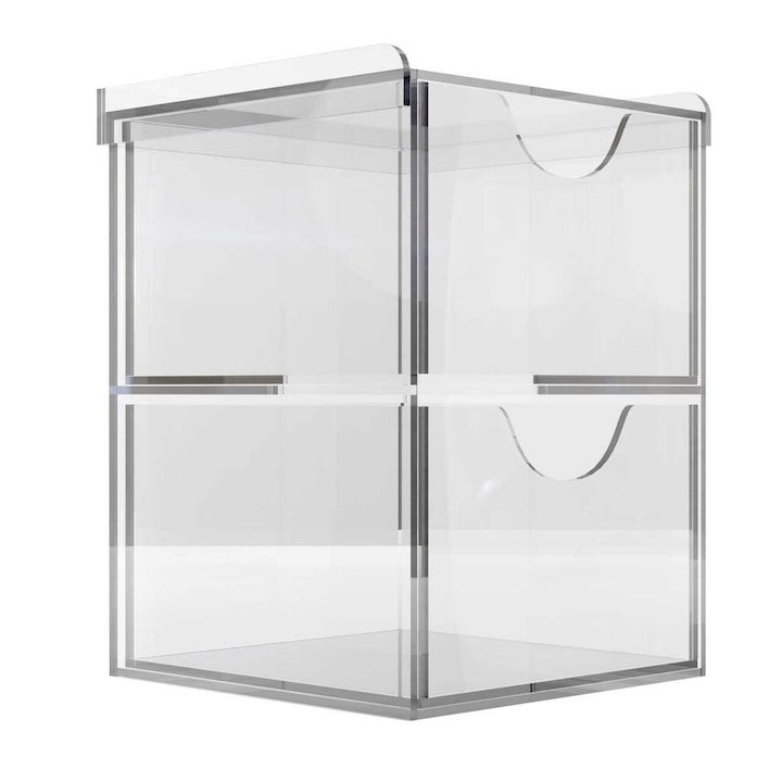 Cutie organizatoare modulara cu 2 sertare, 150x150x210(h)mm, pentru cafea, ceai etc, JJ DISPLAYS